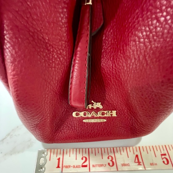 Coach Handbags - Coach bag, rare vintage red leather shoulder bag.